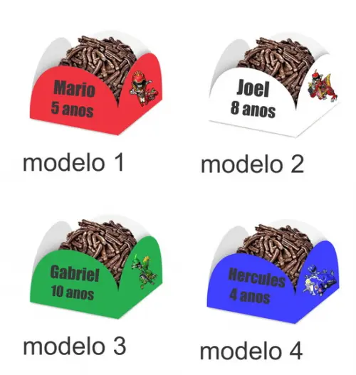 Forminha para Docinhos-power Rangers Dino Charge-com Nome