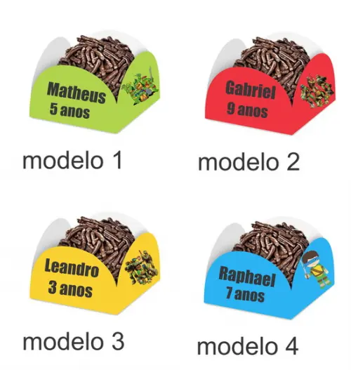 Forminha para Docinhos-tartaruga Ninja-com Nome
