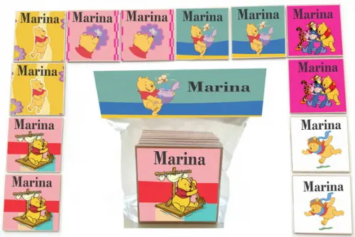 Jogo da Memoria -12 Pças- Mdf-pooh