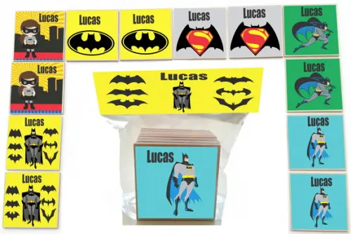 Jogo da Memoria -12 Pças-mdf-batman