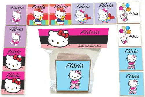 Jogo da Memoria -12 Pças-mdf-hello Kitty