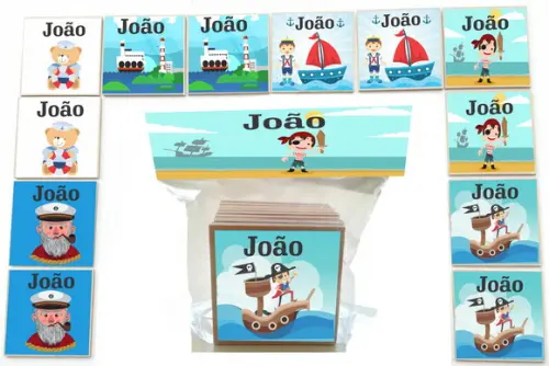 Jogo da Memoria mdf -12 Pças-marinheiro