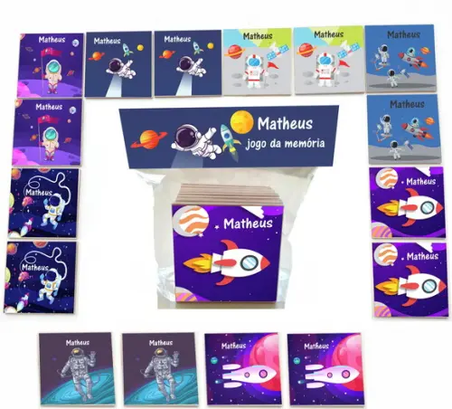 Jogo da Memoria mdf 16 Pças-astronalta