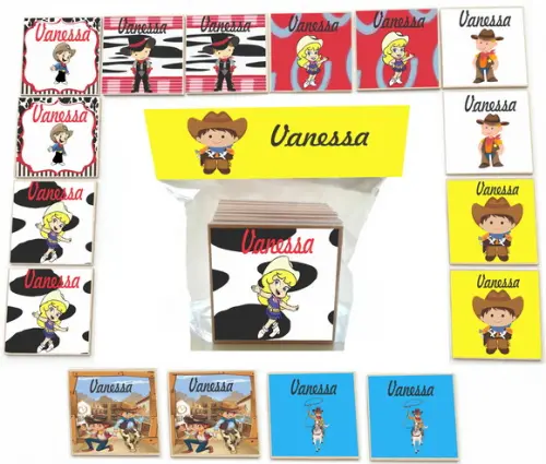 Jogo da Memoria mdf 16 Pças-cowboy