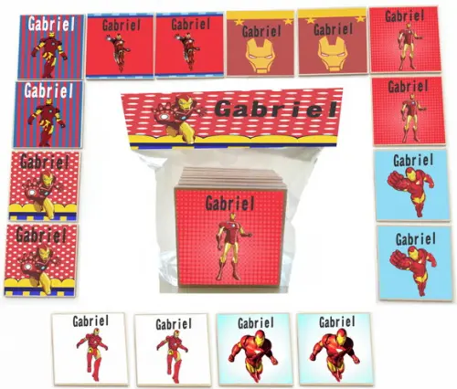 Jogo da Memoria mdf 16 Pças-homem de Ferro