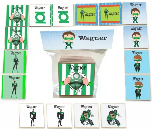 Jogo da Memoria mdf 16 Pças-lanterna Verde