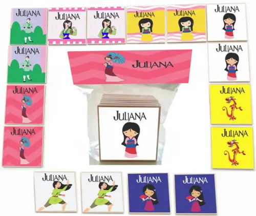 Jogo da Memoria mdf 16 Pças-mulan