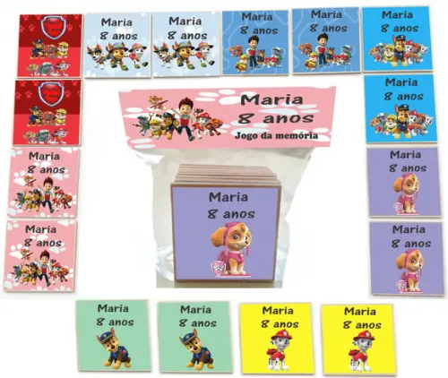 Jogo da Memoria mdf 16 Pças-patrulha Canina