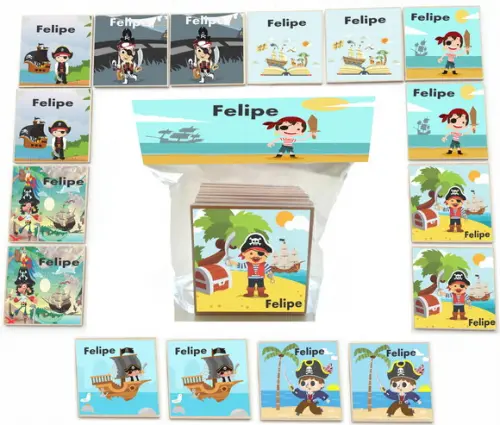 Jogo da Memoria mdf 16 Pças-pirata