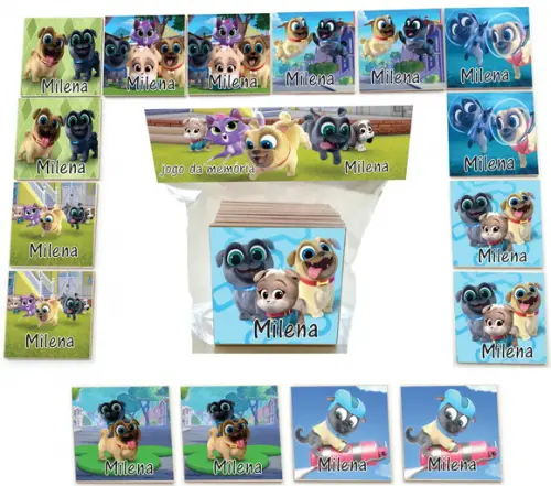 Jogo da Memoria mdf 16 Pças-puppy Dogs Pals