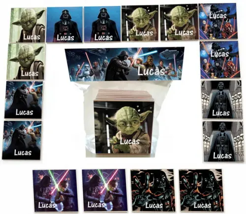 Jogo da Memoria mdf 16 Pças-starwars