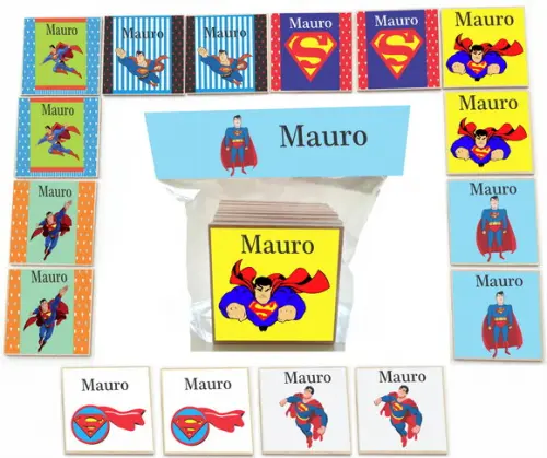 Jogo da Memoria mdf 16 Pças-super Homem