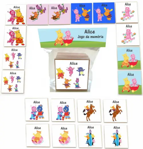 Jogo da Memoria mdf 20 Pças-backyardigans