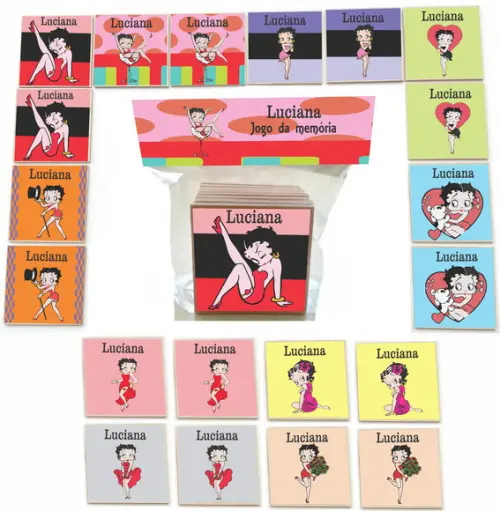 Jogo da Memoria mdf 20 Pças-betty Boop