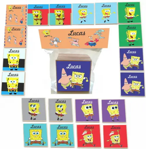 Jogo da Memoria mdf 20 Pças-bob Esponja