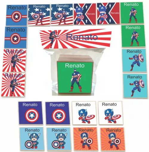 Jogo da Memoria mdf 20 Pças-capitão America