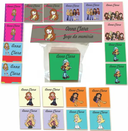 Jogo da Memoria mdf 20 Pças-bratz