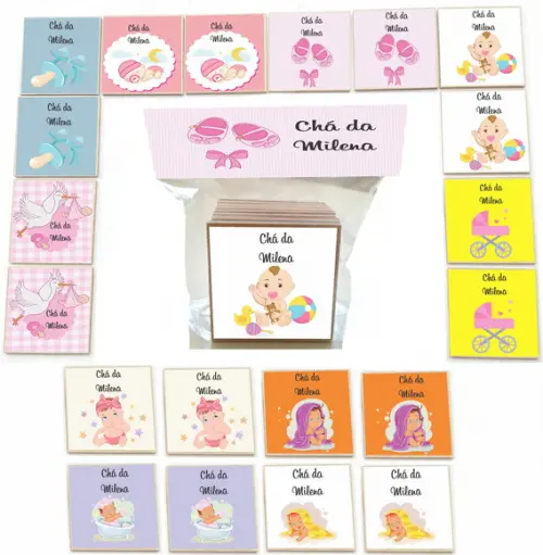Jogo da Memoria mdf 20 Pças-chá de Bebê