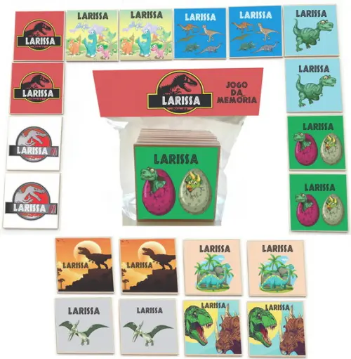 Jogo da Memoria mdf 20 Pças-dinossauro