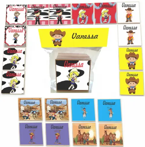 Jogo da Memoria mdf 20 Pças-cowboy