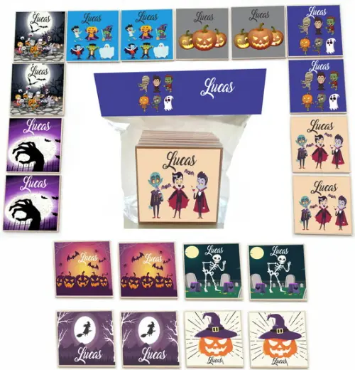 Jogo da Memoria mdf 20 Pças-halloween#2