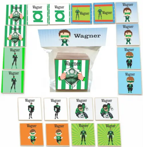 Jogo da Memoria mdf 20 Pças-lanterna Verde