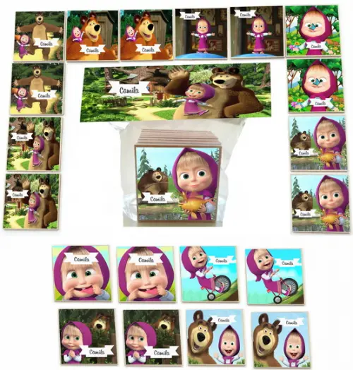 Jogo da Memoria mdf 20 Pças-masha