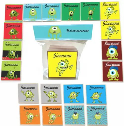 Jogo da Memoria mdf 20 Pças-mike Wazowski