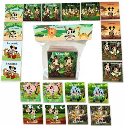Jogo da Memoria mdf 20 Pças-mickey Safari