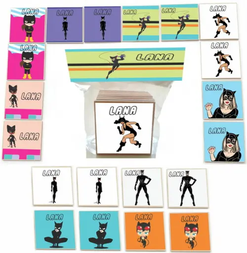 Jogo da Memoria mdf 20 Pças-mulher Gato