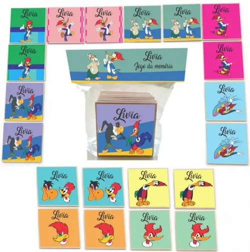 Jogo da Memoria mdf 20 Pças-pica Pau