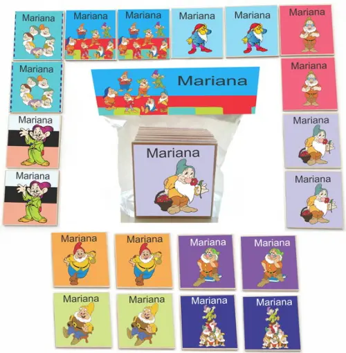 Jogo da Memoria mdf 20 Pças-sete Anões
