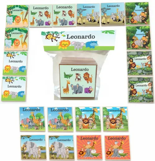 Jogo da Memoria mdf 20 Pças-safari