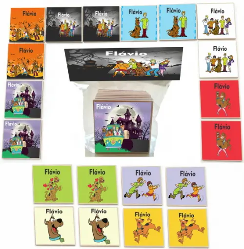 Jogo da Memoria mdf 20 Pças-scooby Doo