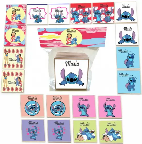 Jogo da Memoria mdf 20 Pças-stitch e Lilo