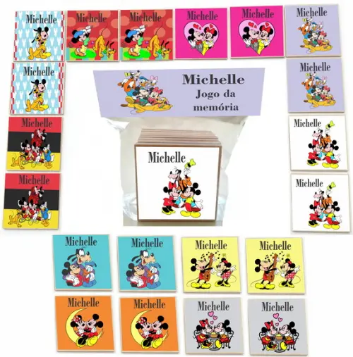 Jogo da Memoria mdf 20 Pças-turma do Mickey