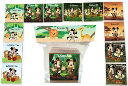 Jogo da Memoria Mdf-12 Pças -mickey Safari