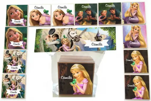 Jogo da Memoria Mdf-12 Pças -rapunzel