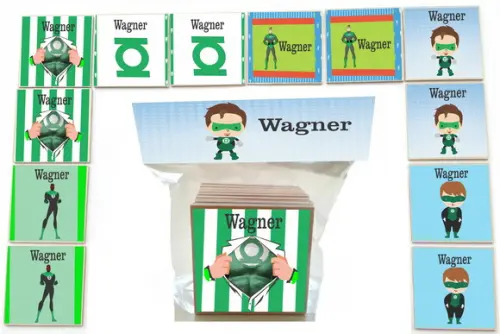 Jogo da Memoria Mdf-12 Pças-lanterna Verde
