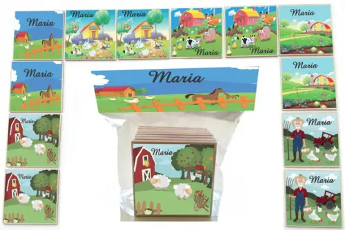 Jogo da Memoria Mdf-12 Pças-fazendinha