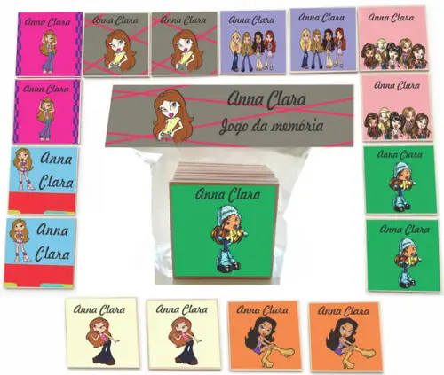 Jogo da Memoria- mdf 16 Pças-bratz