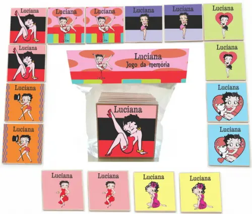 Jogo da Memoria- mdf 16 Pças-betty Boop
