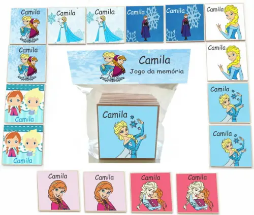 Jogo da Memoria- mdf 16 Pças-frozen