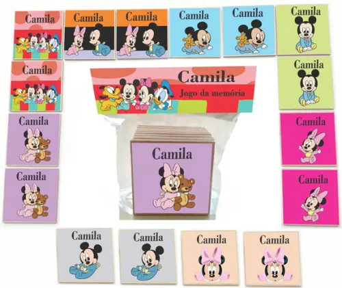 Jogo da Memoria- mdf 16 Pças-mickey Baby