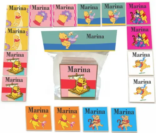 Jogo da Memoria- mdf 16 Pças-pooh