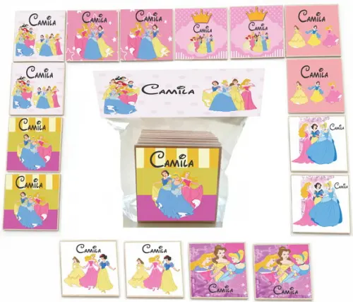 Jogo da Memoria- mdf 16 Pças-princesas