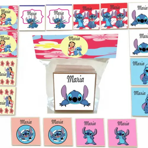Jogo da Memoria- mdf 16 Pças-stitch e Lilo