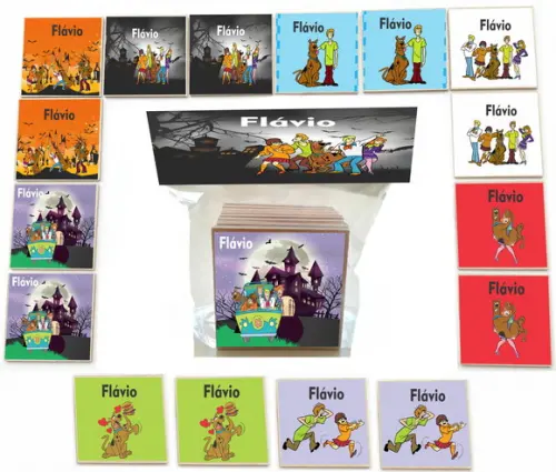 Jogo da Memoria- mdf 16 Pças-scooby Doo