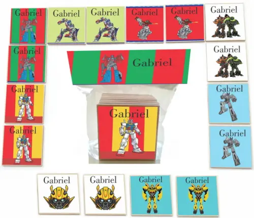 Jogo da Memoria- mdf 16 Pças-transformers