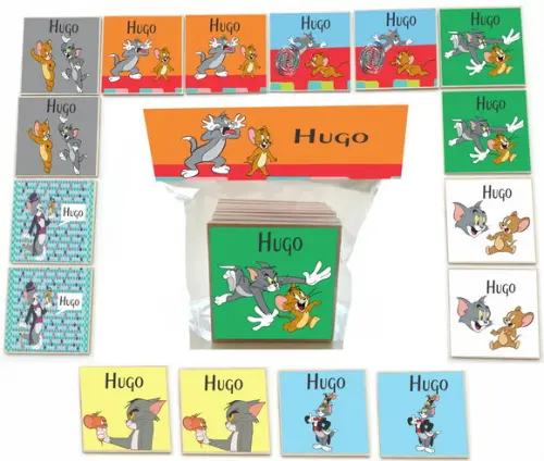 Jogo da Memoria- mdf 16 Pças-tom e Jerry